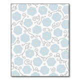 Vintage Blue Floral Swirl Area Rug