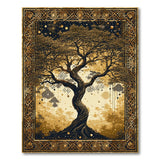 Golden Tree of Life Geometric Area Rug