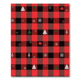 Festive Red Black Plaid Christmas Tree Area Rug