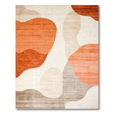 ODIKA Washable Abstract Terracotta Modern Low Pile Area Rug