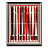 Geometric Modern Bold Red Black Geometric Stripe Area Rug