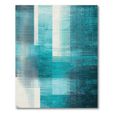 Blue and Teal Teal Grid Abstract Area Rug