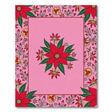 Red Poinsettia Pink Floral Area Rug