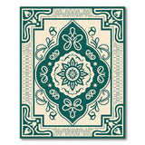 Blue and Teal Traditional Persian Ornate Teal Medallion Persian Area Rug