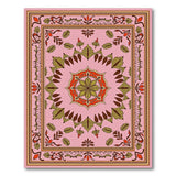 Blush Pink Persian Floral Mandala Rug