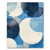 Abstract Overlapping Blue Circles Area Rug
