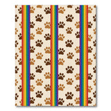 Multi-color and Patterns Kids Cartoon Rainbow Paw Print Kids Area Rug