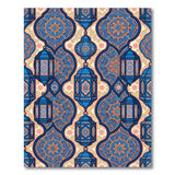 Navy Blue Moroccan Lantern Mandala Rug