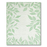 Green Botanical Leaves Area Rug