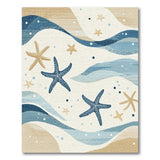 Coastal Starfish Waves Area Rug