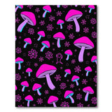 Whimsical Pink Mushroom Flower Pattern Area Rug