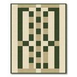 Modern Geometric Green and Beige Area Rug