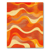 Bold Orange Wave Abstract Area Rug