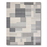 Grey Geometric Block Geometric Modern Area Rug