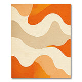 Orange Wavy Abstract Area Rug
