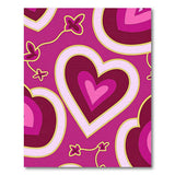 Whimsical Pink Layered Hearts Area Rug
