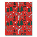 Festive Red Evergreen Bare Tree Pattern Area Rug