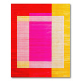 Vibrant Red Pink Yellow Geometric Area Rug