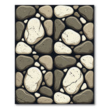 Coastal Beach Grey Grey Pebble Mosaic Area Rug