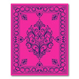 Pink Pink Ornate Floral Damask Area Rug