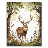 Majestic Deer in Forest Area Rug