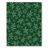 Emerald Green White Line Art Floral Rug