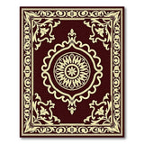 Red Traditional Persian Ornate Maroon Persian Medallion Area Rug
