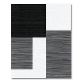 Asymmetrical Black White Striped Area Rug