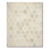 Modern Beige Hexagon Geometric Area Rug