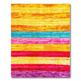 Vibrant Rainbow Stripe Tufted Area Rug