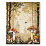 Kids Cartoon Whimsical Mushroom Forest Area Rug
