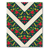 Red Floral Zigzag Area Rug