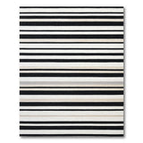 Geometric Modern Stripe Bold Black White Horizontal Stripe Area Rug
