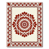Red Ornate Red Mandala Persian Area Rug
