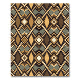 Intricate Geometric Brown Tan Area Rug