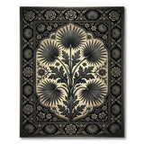 Black Ivory Ornate Palm Frond Rug