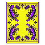 Purple Scorpion Motif Yellow Area Rug