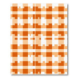 Bold Orange Geometric Check Area Rug