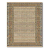 Beige Persian Area Rug with Ornate Teal Borders