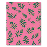 Vibrant Pink Fern Leaf Area Rug