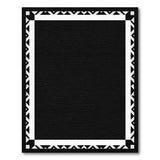 Geometric Modern Bold Black White Geometric Border Rug