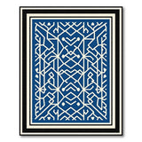 Navy Blue Intricate Geometric Lattice Rug
