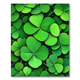 Floral Vintage Lucky Four-Leaf Clover Green Area Rug