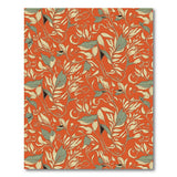 Vibrant Orange Swirling Leaf Area Rug