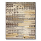 Brown Tan Distressed Geometric Area Rug