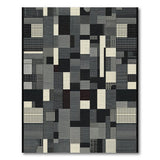 Black and White Black White Geometric Patchwork Area Rug