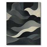 Abstract Area Black and White Black White Wavy Abstract Area Rug