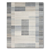 Beige and Neutral Modern Geometric Grey Block Area Rug