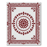 Ornate Red Mandala Border Area Rug