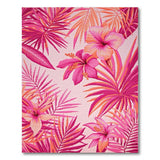 ODIKA Tropical Pink Hibiscus Washable Area Rug - Low Pile Floral Print